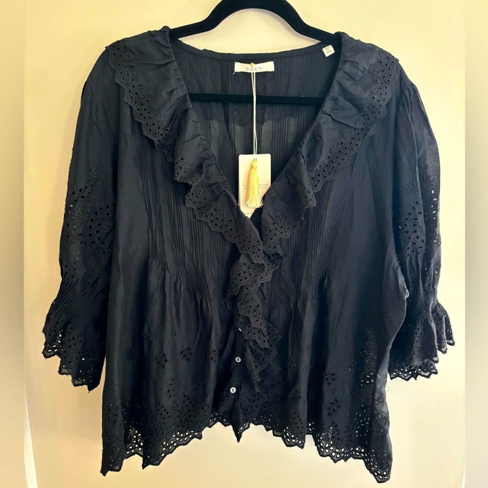 NWT Doen Henri eyelet blouse XXL